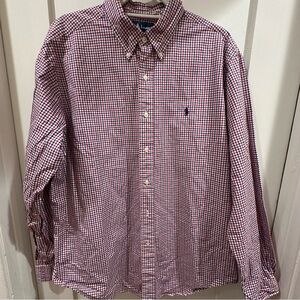 Ralph Lauren Red and Blue Checked Button-Down Shirt